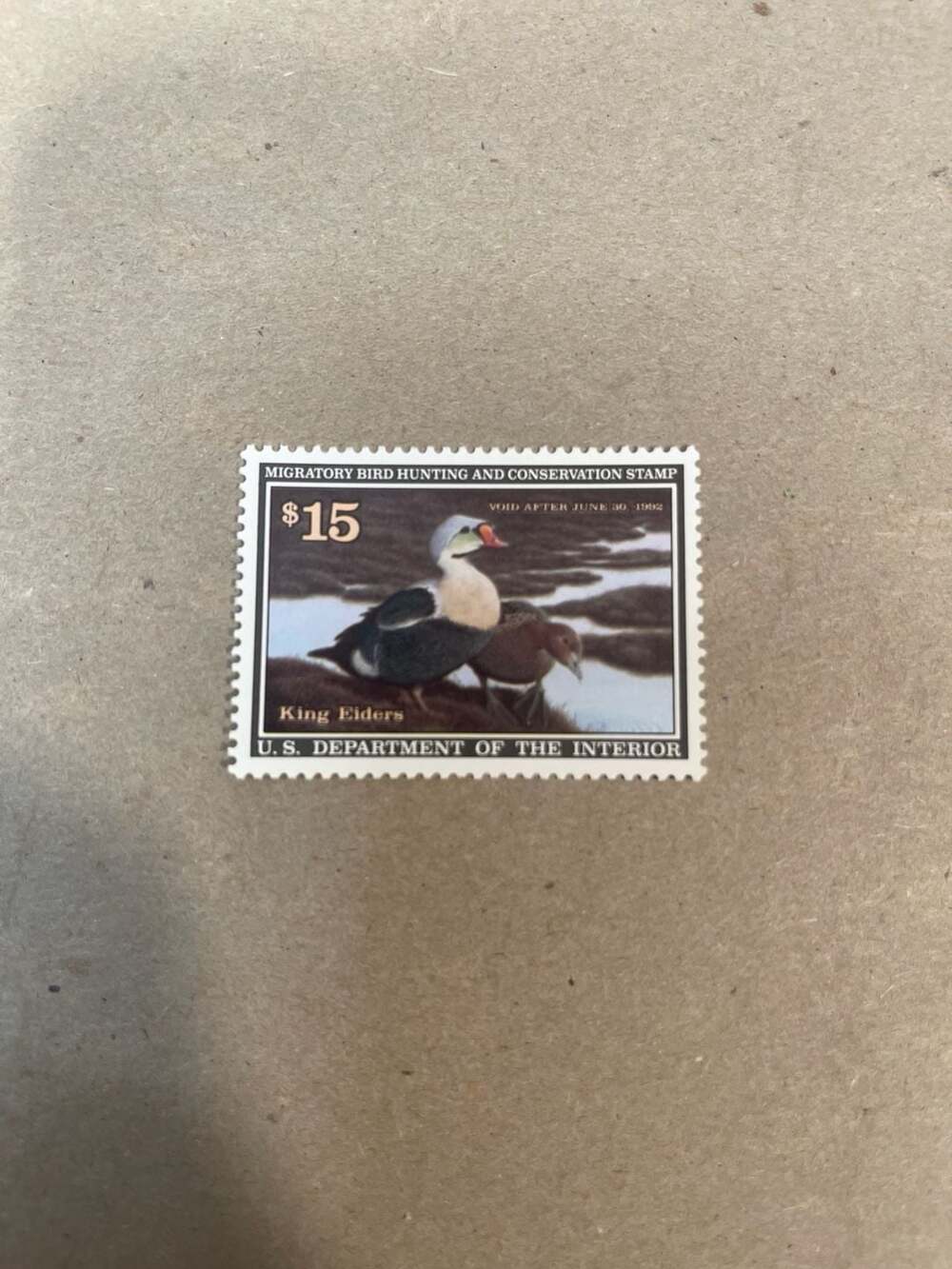1991-1992 Federal Duck Stamp RW58 King Eiders Mint Never Hinged